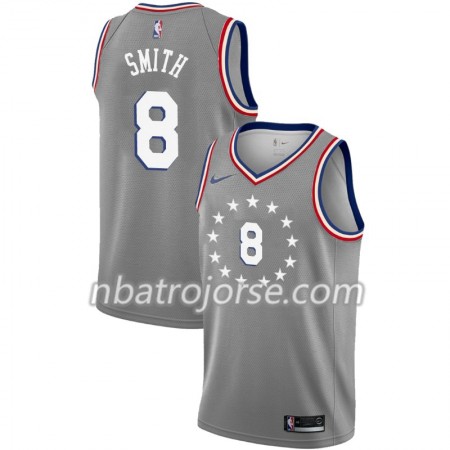 Män Philadelphia 76ers Tröja Zhaire Smith 8 2018-19 Nike City Edition Grå Swingman